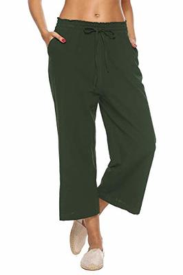 Women Pants Comfortable Cotton and Linen Loose Short Pants Casual
