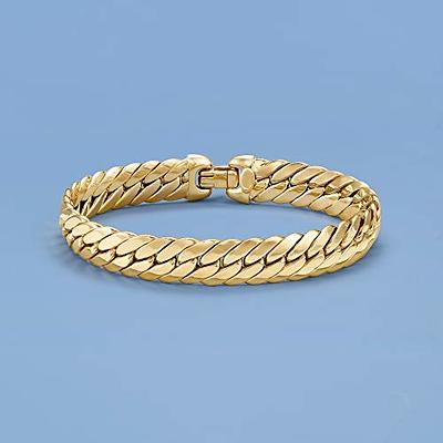 Ross-Simons - Italian 18kt Gold Over Paper Clip Link Toggle Bracelet. 7.25