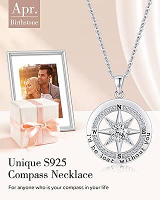 S925 Necklace Gift for Wife, Compass Jewelry Women Anniversary, Sterling  Silver Girlfriend Birthday Gifts for Her, Valentines Day Necklaces, I'd be  Lost without You Jewel 18K White Gold - Yahoo Shopping