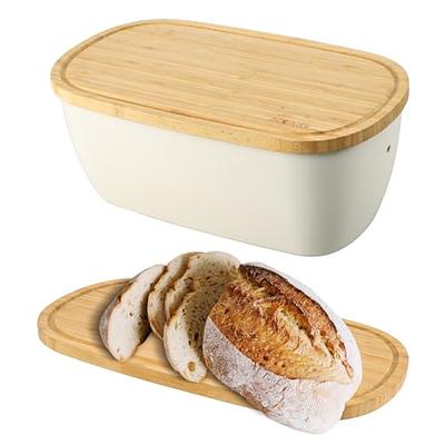 Granrosi 10 Tall Metal Bread Box Storage Container w/Bamboo Wooden Lid,  White, 1 Piece - Fry's Food Stores