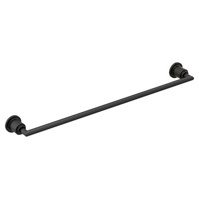 Delta Becker 24-in Matte Black Wall Mount Single Towel Bar in the