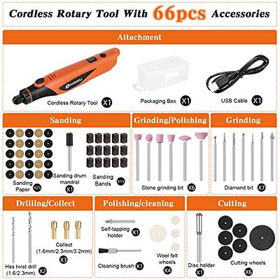 Mini Cordless Rotary Tool,5-Speed Power Rotary Tool Equipped,  Multi-Function 3.7V Rotary Tool Kit for  Sanding,Polishing,Drilling,Etching,Engraving,DIY