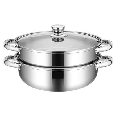 KitchenCraft 3 Tier Food Steamer Pan/Stock Pot in Gift Box, 22 cm (8.5  inch), Silver