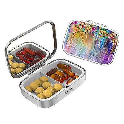 Cute Small Pill case for Pockets & Purses,Elegant Pill Box Makes a Great  Gift,2 Compartment Travel Medicine Organizer Stores Progesterone,Capsule  Pills, Ibuprofen, Vitamins-Sliver Red Flower Whiskers - Yahoo Shopping