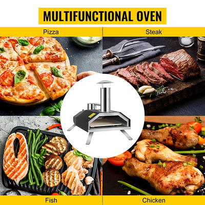 VEVORbrand 12 Wood Fired Pizza Oven, Outdoor Stainless Steel Pizza Oven  with Accessories 