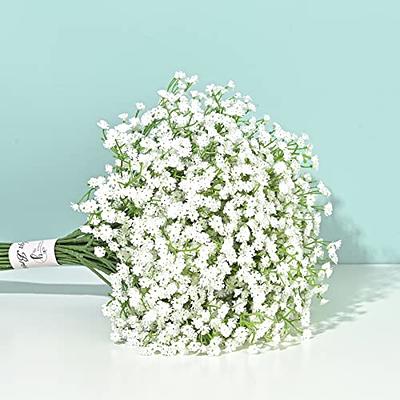 Yastouay Babys Breath Artificial Flowers, 6Pcs Fake White Babys