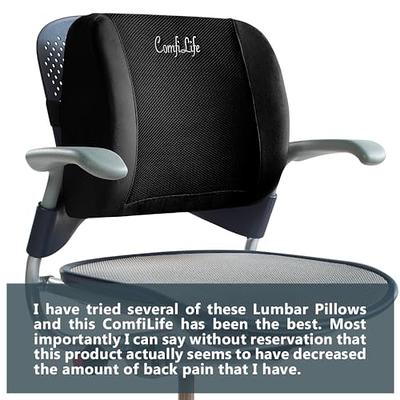  ComfiLife Lumbar Support Back Pillow Office Chair and Car Seat  Cushion - Memory Foam with Adjustable Strap and Breathable 3D Mesh (Gray) :  Home & Kitchen