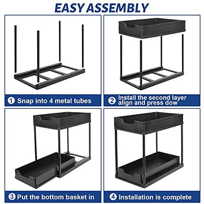 MERRYBOX Under Sink Organizers and Storage, Sliding Under Bathroom Cabinet  Organizer, 2 Tier Kitchen Under Sink Organizer Pull Out Drawer with 4  Hooks, 1 Hanging Cup, 4 Non-Slip Feet, White, 1 Pack - Yahoo Shopping