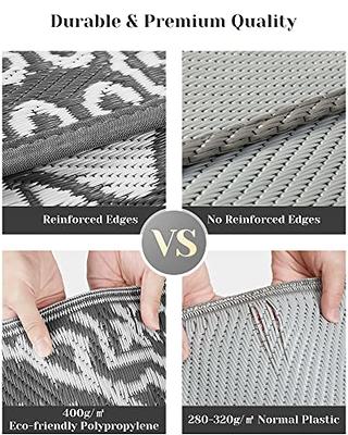 HOMEIDEAS Outdoor Rug, Waterproof Patio Plastic Straw Rugs, RV