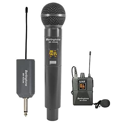 FerBuee Wireless Microphone System Dual UHF Cordless Karaoke Microphone  Set, Handheld Microphone System for Karaoke, DJ, Wedding, Party, Church, 15