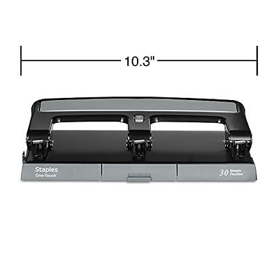 3 Hole Heavy Duty Paper Punch, 40 Sheet Capacity, Adjustable, Black