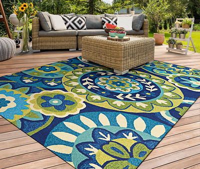 Couristan Covington Rip Tide Ocean-Green Indoor / Outdoor Area Rug, 2' x 4'  - Yahoo Shopping