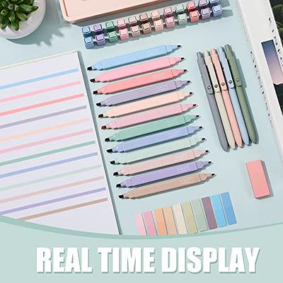 Jutom 30 Pcs Aesthetic Stationery Set Pencil Case Bag with Cute  Highlighters Gel Pens 500 Sheets Transparent Sticky Notes Pads 200 Sheets  Index Tabs