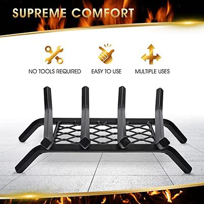 G GOOD GAIN Fireplace Grate with Ember Retainer, 15.5 Heavy Duty Cast Iron  Indoor, Chimney Hearth Wood Stove Burning Rack Holder,1/2” Bar Fire Place  Asseccories for Outdoor, Fire Pits, Camping. - Yahoo