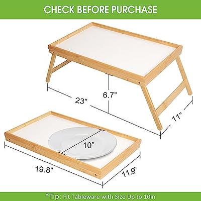 Bed Tray Table with Folding Legs,Serving Breakfast in Bed or Use As A TV Table, Laptop Computer Tray, Snack Tray