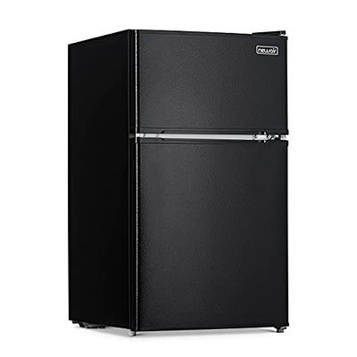 Kazigak Compact Refrigerator Double Door Mini Fridge with Freezer, 3.5 Cu ft Mini Refrigerator with 7 Level Adjustable Thermostat for Office, Dorm