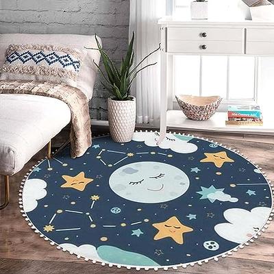 Lahome Modern Abstract Round Rug - 6Ft Gray Circle Rugs for Living Room  Soft Dining Room Rugs for Under Table, Machine Washable Bedroom Mat Non  Slip