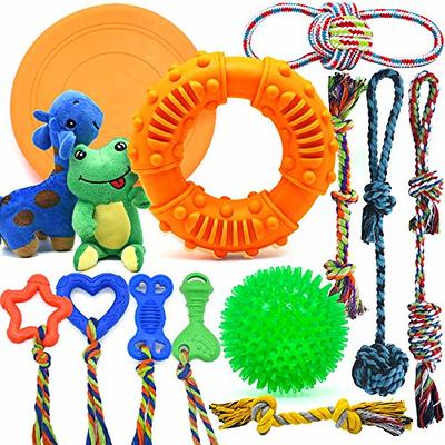 Rope Bone Plush Dog Toy Play Exercise Squeaky Chew Puppy Bear