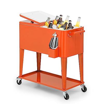 Magshion 80 Quart Outdoor Rolling Cooler Cart with Ice Scoop