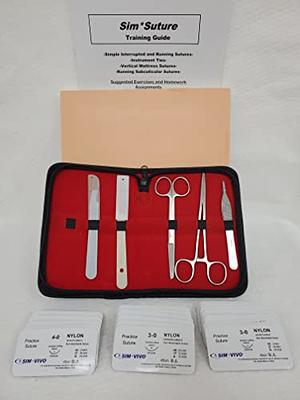 Medarchitect Suture Practice Complete Kit (30 Pieces) for Medical Student Suture Training, Include Upgrade Suture Pad with 14 Pre-Cut Wounds, Suture