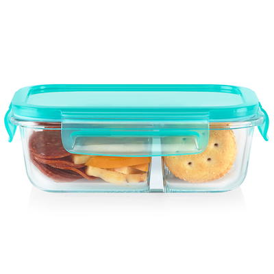 Pyrex MealBox 2.3-cup Divided Glass Food Storage Container with Blue Lid -  Yahoo Shopping