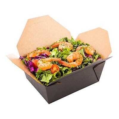 Seajan 100 Pcs Disposable Take out Food Containers 40 oz White To Go Food  Containers Paper Take out Boxes with Window Leak Grease Resistant Cardboard