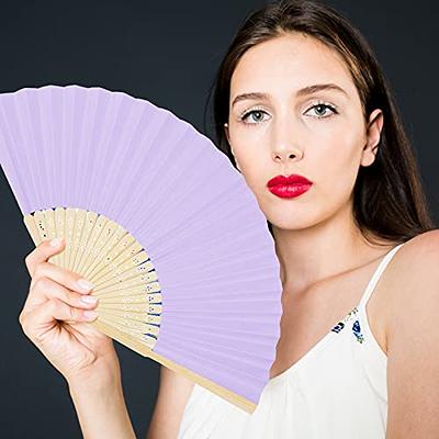 24pcs Folding Paper Fans Handheld Pocket Paper Fans