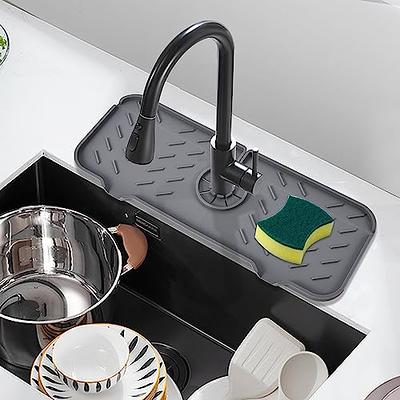 1PC Random Color Kitchen Sink Splash Guard ,Dish Soap Dispenser and Sponge  Holder Mat Behind Faucet, Kitchen Guard Gadgets Sink Accessories for Kitchen  Counter and Bathroom