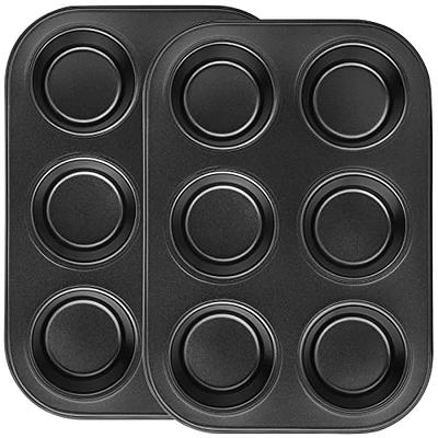 Elesinsoz 2 Pcs Muffin Top Pan with Lid, 3.6 Inch Non-Stick 6 Cup Straight  Cupcake Pan Muffin Pans Come with 10pcs Bread Bags with Ties, Hamburger Bun  Pan for Home/Kitchen Baking 