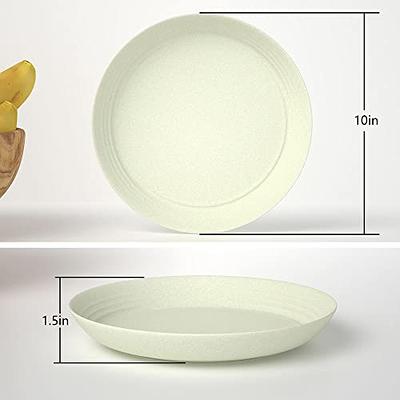 greenandlife 10inch/6pcs Dishwasher & Microwave Safe Wheat Straw Plates -  Lightweight Reusable Unbreakable Dinner Plates, Non-toxin, BPA Free and