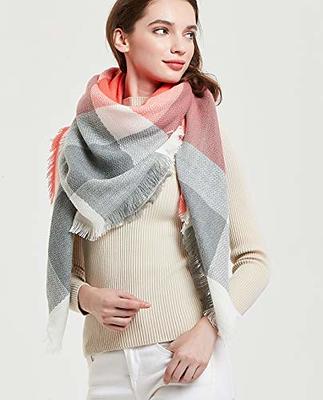 Wander Agio Womens Warm Blanket Scarf Square Shawls Infinity Scarves Stripe  Plaid Orange Colour 9 - Yahoo Shopping