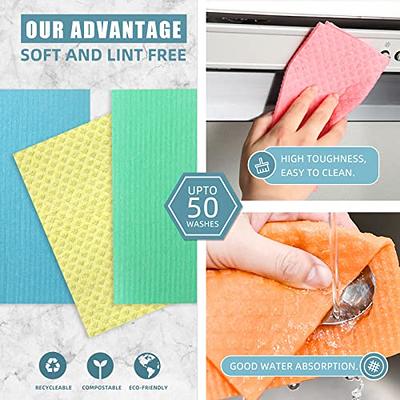 6pcs Reusable Swedish Dishcloths Cleaning Rags, Kitchen Sponge Cloths For Washing  Dishes, Super Absorbent And