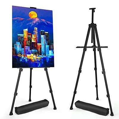  JEAWIWI Easel Stand 65 Inches 3 Pcs, Lightweight Adjustable Art  Easel for Display, Painting, Wedding Sign, Poster, Black Metal Easel with  Portable Bags