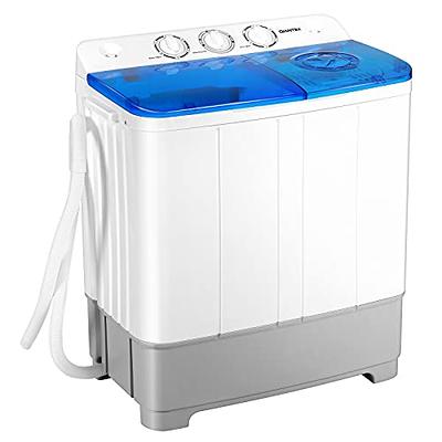 Auertech Portable Washing Machine, 28lbs Mini Twin Tub Washer Compact  Laundry Machine with Drain Pump, Time Control, Semi-automatic 18lbs Washer  10lbs Spinner for Dorms, Apartments, RVs 