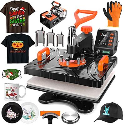 8 in 1 Heat Press Machine for t Shirts Professional Heat Transfer  Machine12 X 15Swing Away Shirt Printing Multifunctional Sublimation  Machine