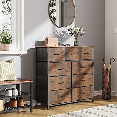 WLIVE 10-Drawer Dresser, Fabric Storage Tower for Bedroom, Hallway,  Closets, Tall Chest Organizer Unit with Textured Print Fabric Bins, Steel  Frame, Wood Top, Easy Pull Handle, Dark Grey - Yahoo Shopping