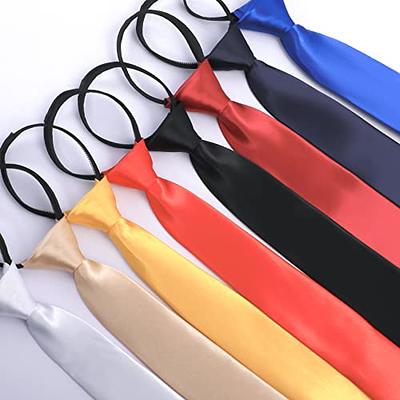 NBLYOS 1 Pack Boys Neck Tie Adjustable Zipper Necktie for Kids