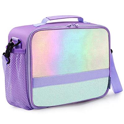 Kids Lunch Box For Girls,insulated Rainbow Tote Bag,reusable Lunch Bag For  School Travel Outdoor With Adjustable Shoulder Strap Back To School-keep Fo