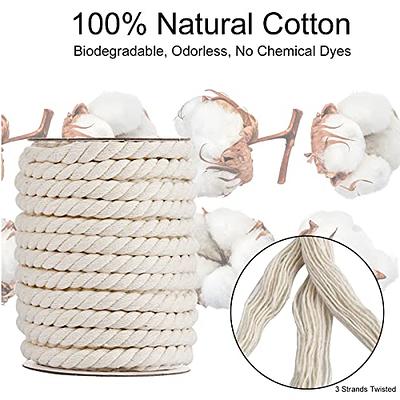 Hdviai Macrame Cotton Cord 5mm x 109 Yards - Natural Handmade Colorful  Macrame Rope - 4 Strand Twisted Cotton Rope for Wall Hanging Tapestry Plant
