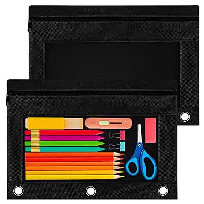 Pencil Pouch for 3 Ring Binder, Bulk 6 Pack Binder Pencil Pouch with Zipper,  3