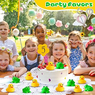 24 Pack Rubber Frogs with Sunglasses Glow in The Dark Mini Floating Squeak  Frogs Bulk Bathtub Toys for Girls Boys Birthday Baby Shower Party Class