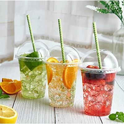 16 oz. Clear Plastic Cups with Dome Lids