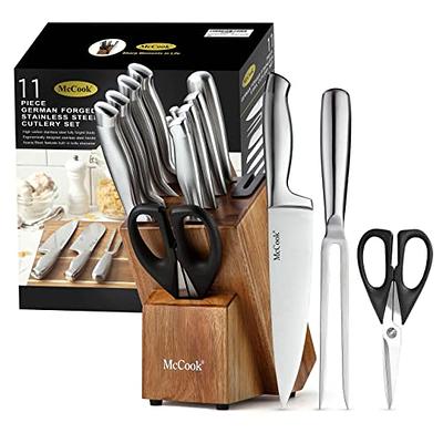 Knife Set, 17Pcs German Stainless Steel Chef Knife Set with