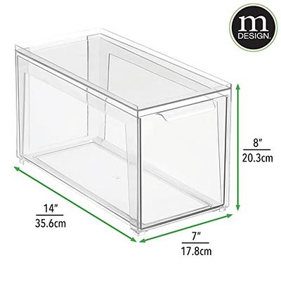 mDesign Plastic Stacking Closet Storage Organizer Bin with Drawer, 2 Pack,  Clear - Clear - Yahoo Shopping