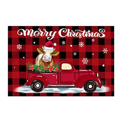Christmas Tree Mat Xmas Welcome Decorative Doormat Non Slip Winter Floor  Mats New year Frontdoor Accessories Home Supplies