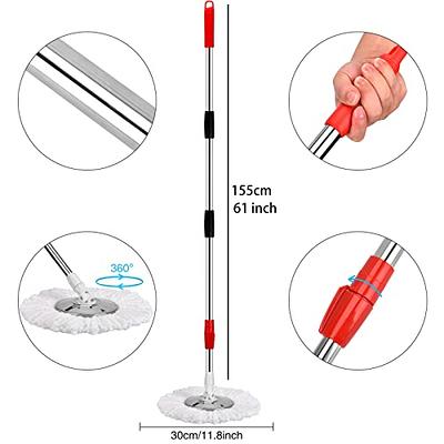 Spin Mop and Bucket with Wringer Set on Wheels, 360 Spinning Mop with  Stainless Steel Handle for All Hard Surfaces, Floor Cleaning System with 3