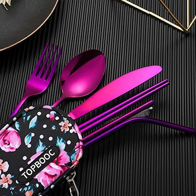 Topbooc portable stainless steel flatware set, travel camping