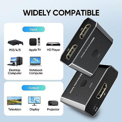 HDMI 2.1 Splitter Switch 8K 60Hz 4K 120Hz 2 in 1 out Bi-directional TV Xbox  PS5