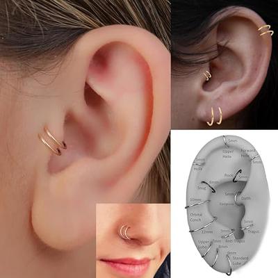 Dropship 12PCS Fake Nose Rings Stainless CZ Inlaid Hoop Nose Ring Fake Nose  Piercing Spring Clip On Faux Non Piercing Lip Ear Septum Rings For Women Men  to Sell Online at a