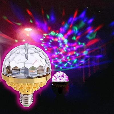 Rotating LED Colorful Disco Light Crystal Ball Lamp Party Bulb / Socket  Adapter